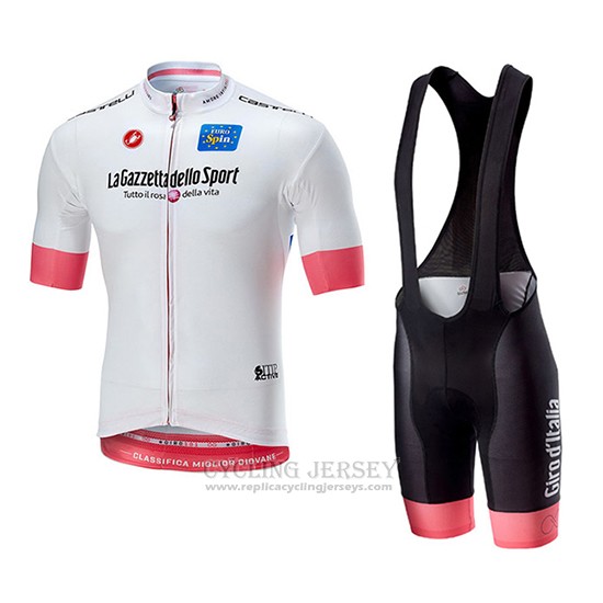 2018 Cycling Jersey Giro D'italy White Short Sleeve and Bib Short
